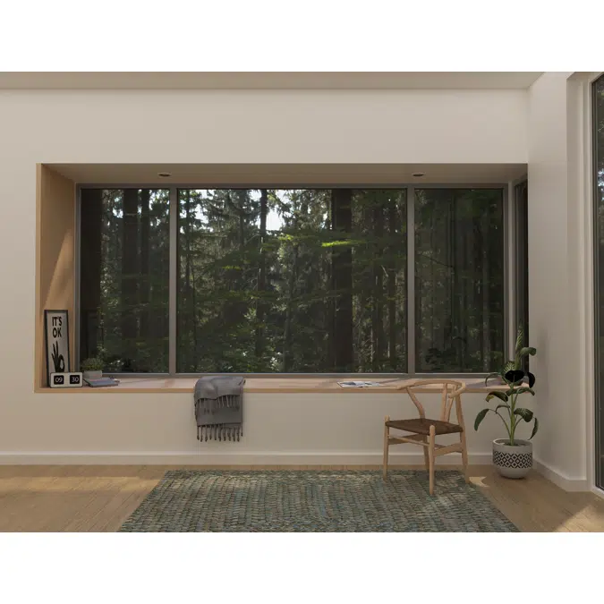CUPRUM  Ventana fija serie 150 con 2 intermedios verticales y 2 horizontales