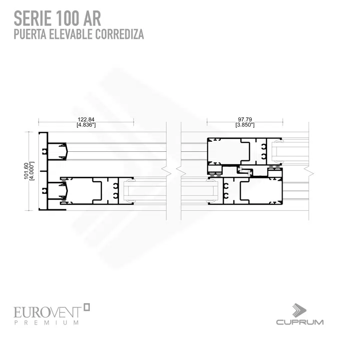 Serie 100AR - Puerta corrediza Elevable