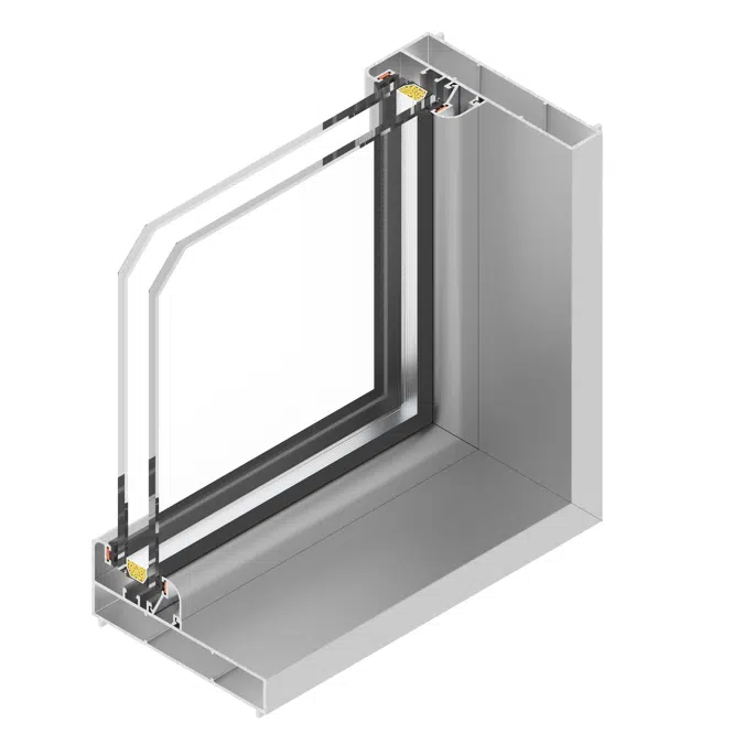 CUPRUM  Fixed window series 150 with 2 vertical spacer