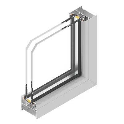Image for CUPRUM Fixed window series 45 with 2 vertical spans