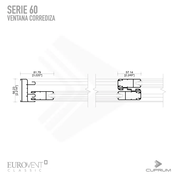 Serie 60 - Ventana corrediza XO