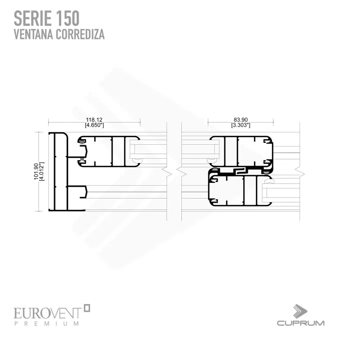 Serie 150 - Puerta corrediza XOX