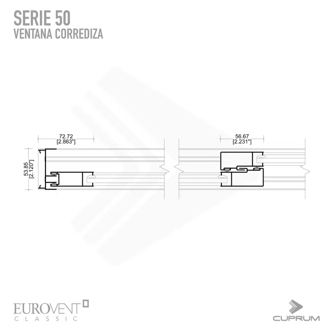 Serie 50 - Ventana corrediza XO