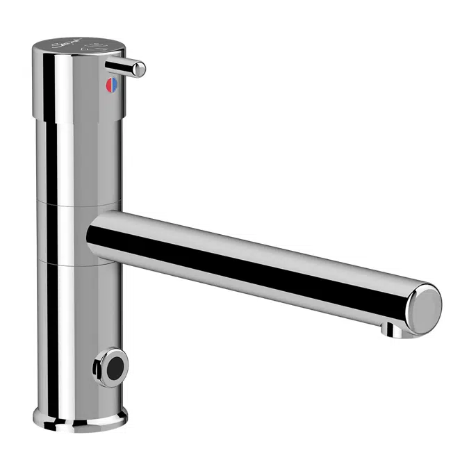 75149 - SANIFIRST - HEALTHCARE TAPS - Electronic mixer, mains powered, fixed or adjustable removable nozzle, - Modul'Mix