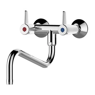 70806 - PRESTO CHEF Wall-mounted mixer tap with 2 holes – downward spout图像