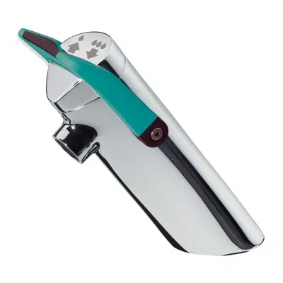 64718 - NEO DUO deck-mounted single tap 3l/min 7/11sec with blue lever için görüntü