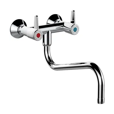 Imagem para 70806 - PRESTO CHEF - Wall-mounted mixer tap with 2 holes – downward spout}