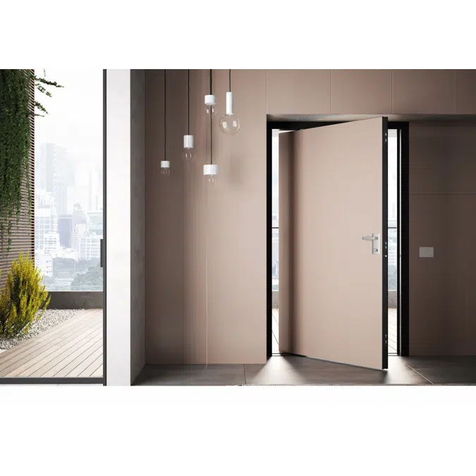 DI.BIG The pivot security door that combines design and safety in case of wide openings.