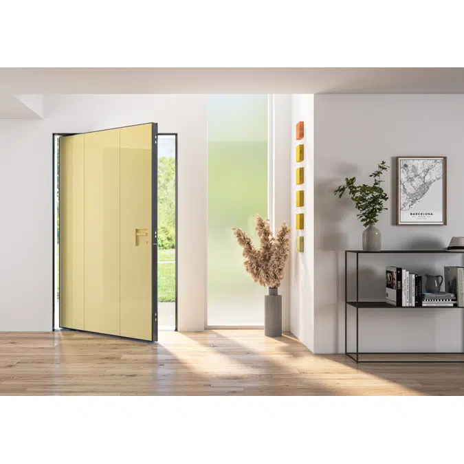 DI.BIG The pivot security door that combines design and safety in case of wide openings.