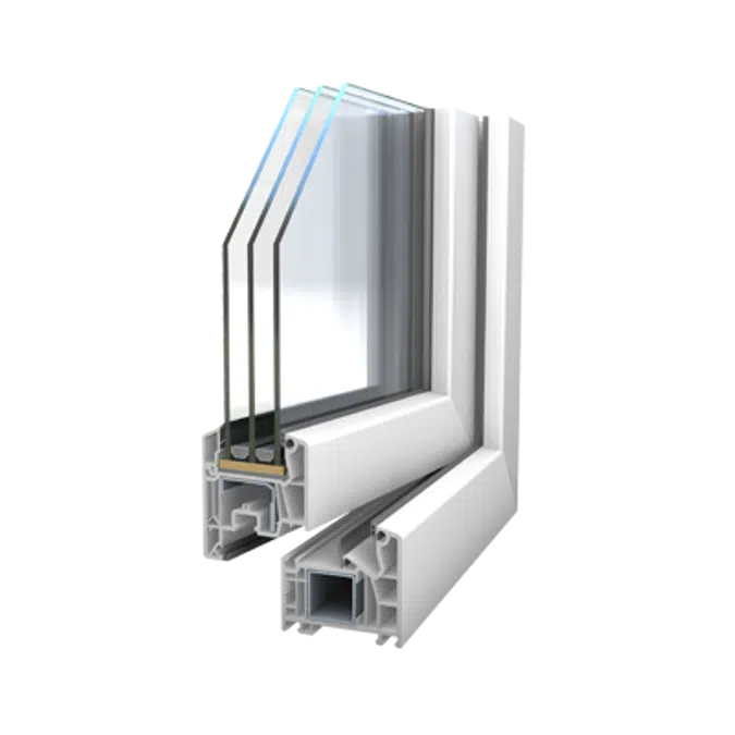 Three part movable mullion window - VEKA Softline 76 MD