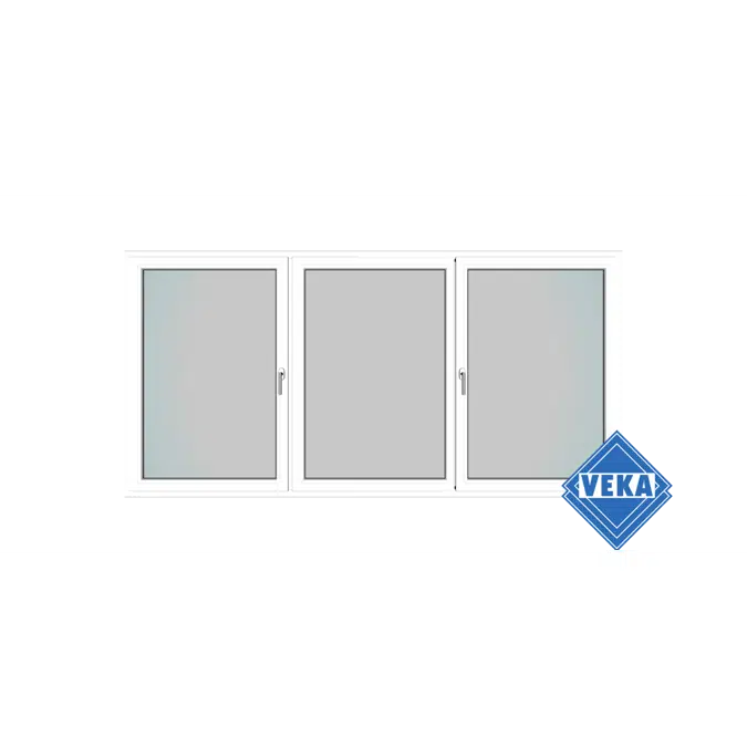 Three part movable mullion window - VEKA Softline 76 MD