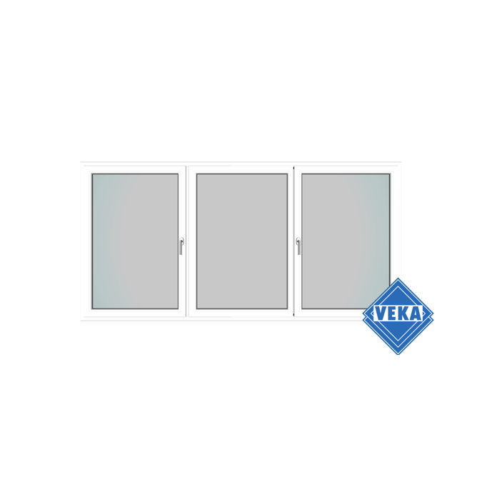 Three part movable mullion window - VEKA Softline 76 MD
