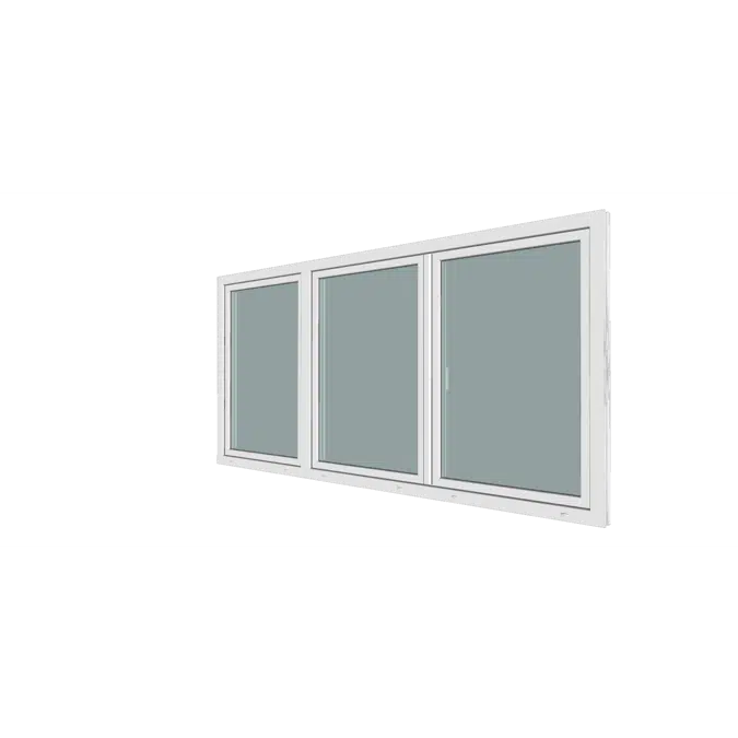 Dreiteiliges Fenster mit Pfosten und Stulb - VEKA - Softline 76 MD