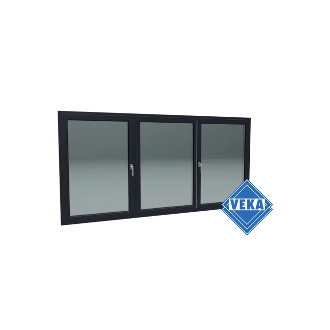 Three part movable mullion window - VEKA Softline 76 MD