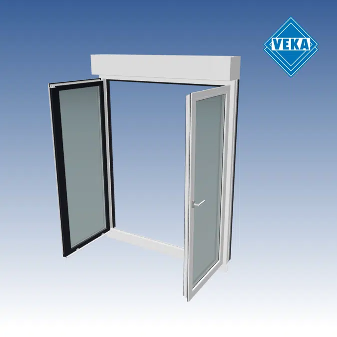 Double sash door: 2 sashes with moveable mullion
