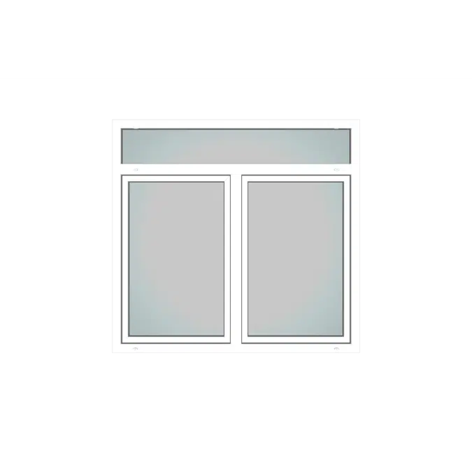 Two part window with fixed fanlight - VEKA Softline 82 AD