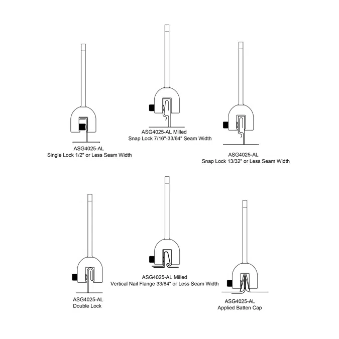 Standing Seam 2-Pipe Snow Guard (ASG4025)