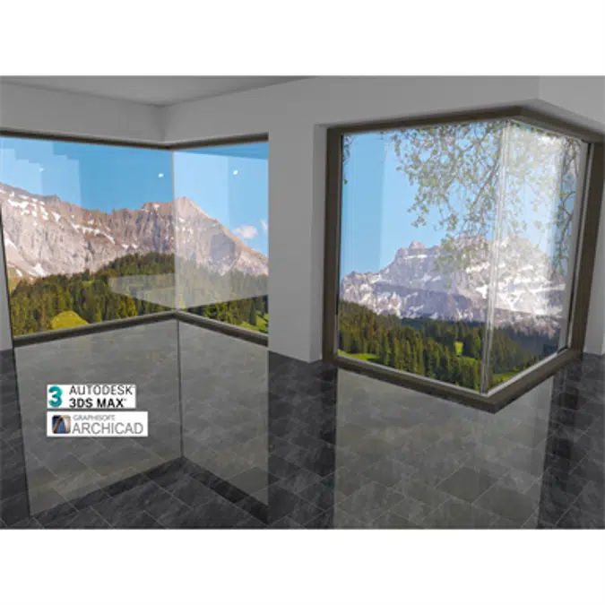 Glass Corner Wood-ALU HS330