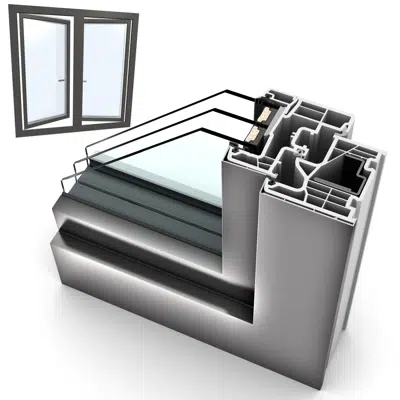 Image for Window double UPVC Aluminium Internorm KF310 3