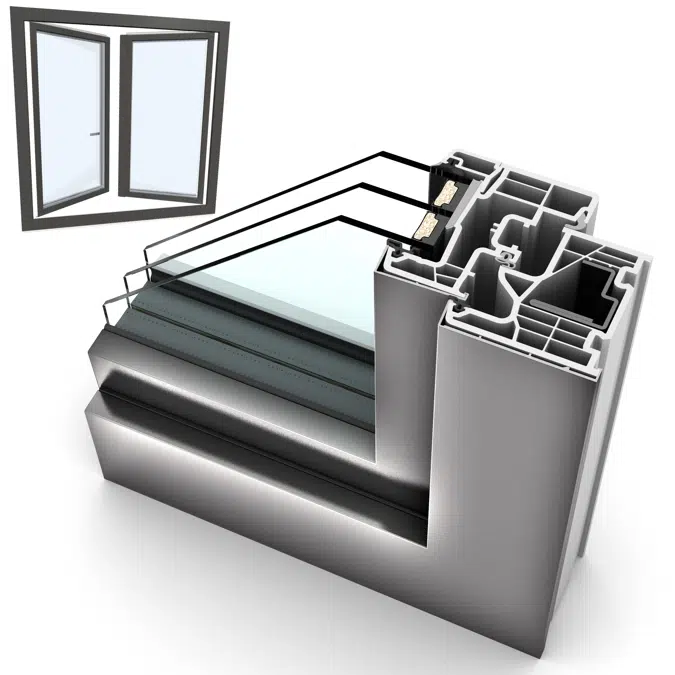 Window double UPVC Aluminium Internorm KF310 5