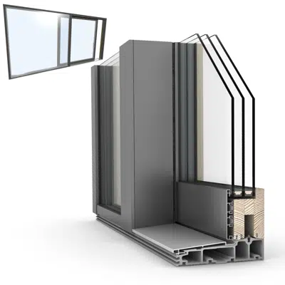 Image for Slidingdoor double Wood Aluminium Internorm HS330 A