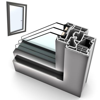BIM objects - Free download! Window single Wood-ALU Internorm HF410 1 ...