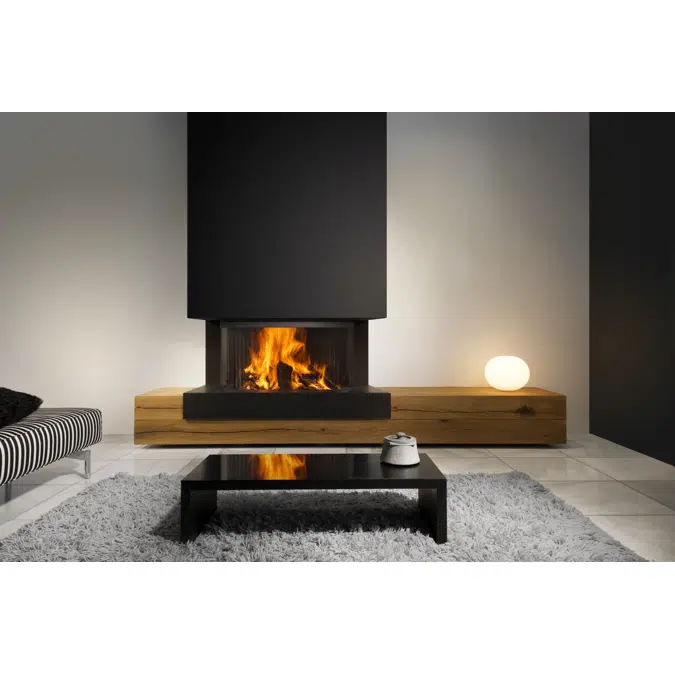 W90/47S Three-sided Wood Fireplace