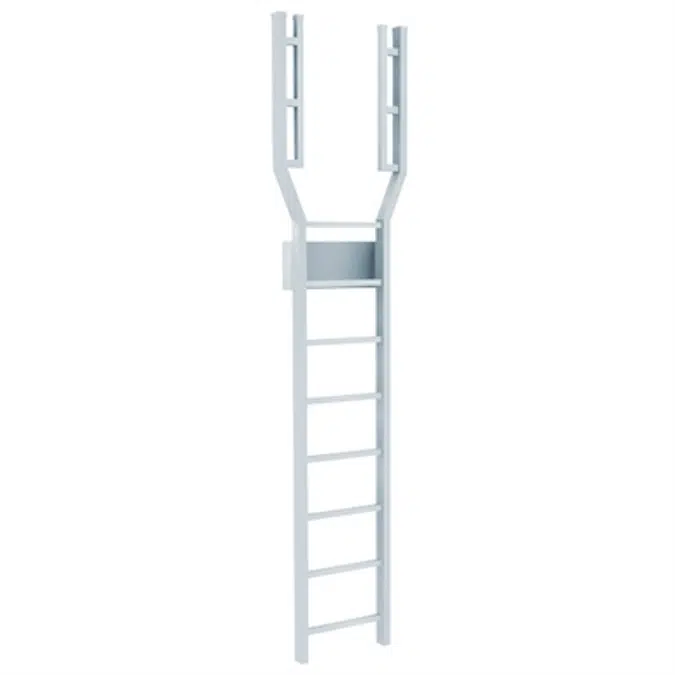 BIM objects - Free download! 504 Tubular Rail Low Parapet Access Ladder ...
