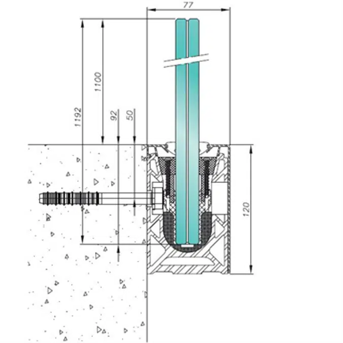 Glass railing side mouting - SABCO 007011