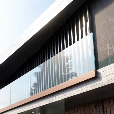 afbeelding voor Ninfa 186, the glass railing with external lateral fixing