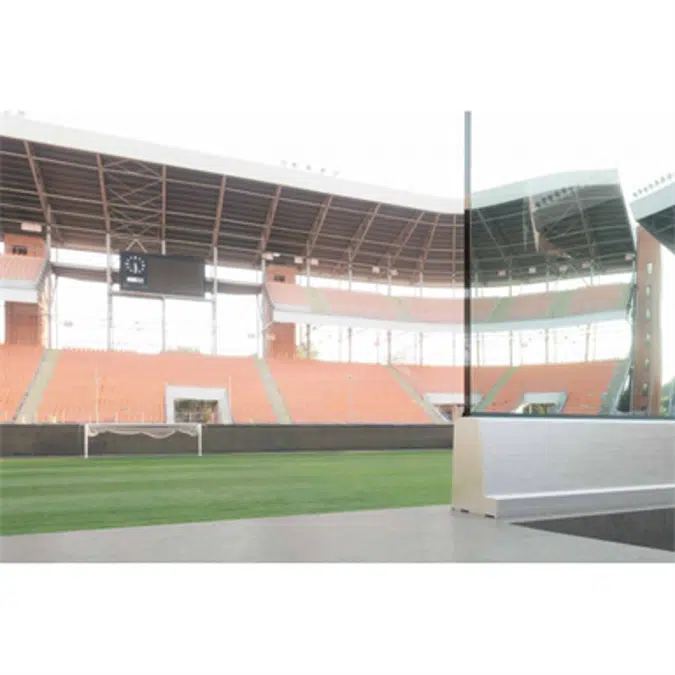 Ninfa Stadio, the glass railing for sports facilities