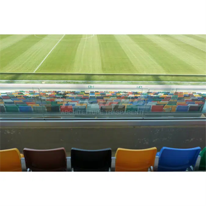 Ninfa Stadio, the glass railing for sports facilities