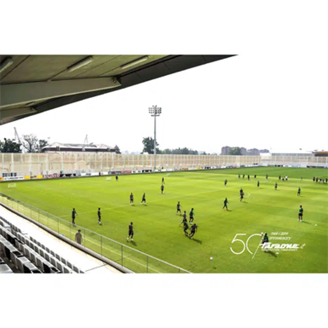 Ninfa Stadio, the glass railing for sports facilities