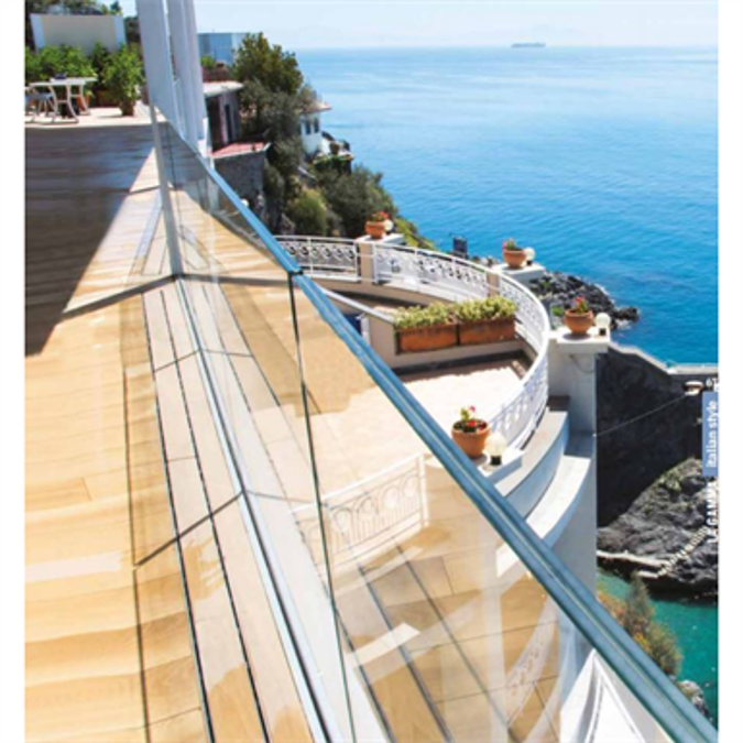 Ninfa 5, the classic glass railing