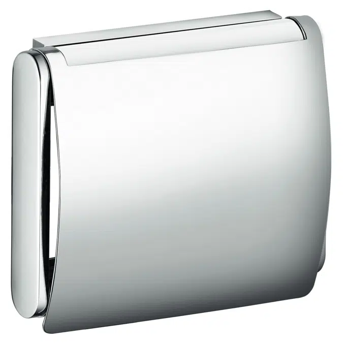 Toilet paper holder with lid