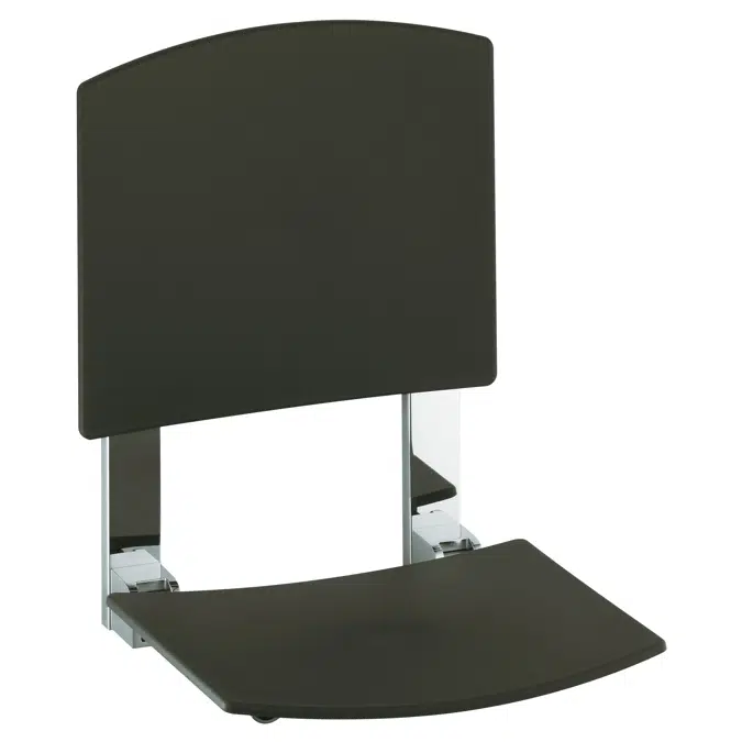 Tip-up seat with back rest Wall mounted