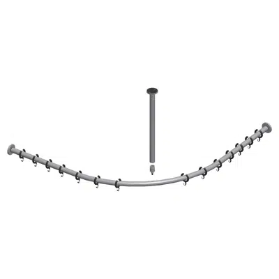 obraz dla Set of shower curtain rails for quadrant shower