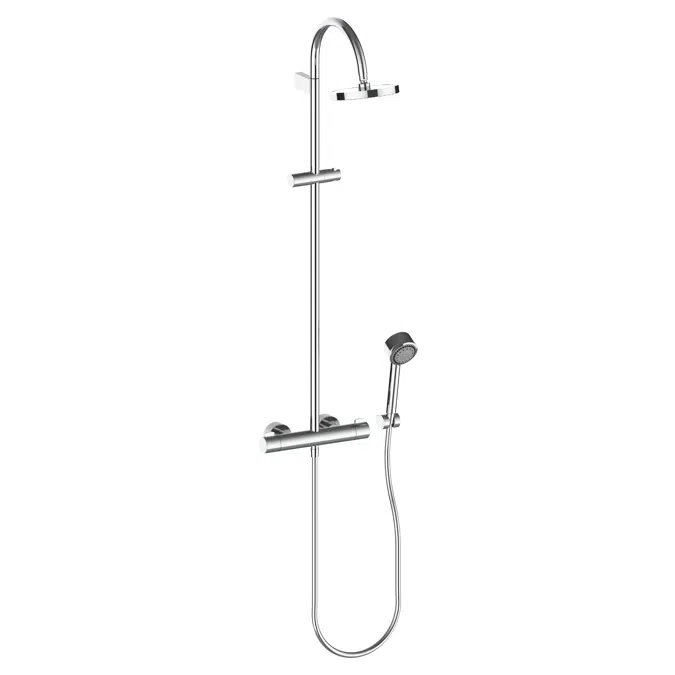 Single lever shower mixer with head shower