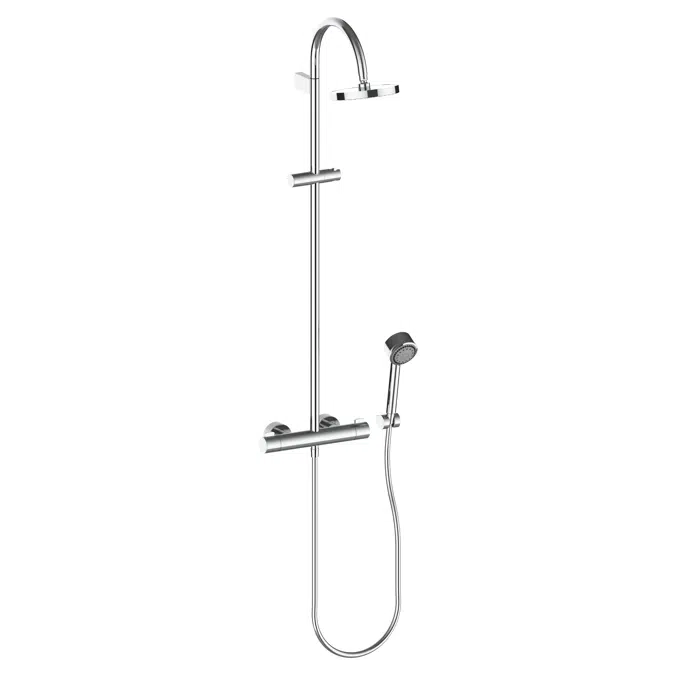 Single lever shower mixer fitting with head shower