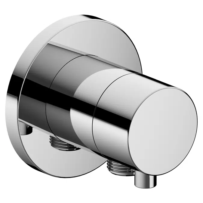 Stop valve DN15 w.wall outlet for show. Hose