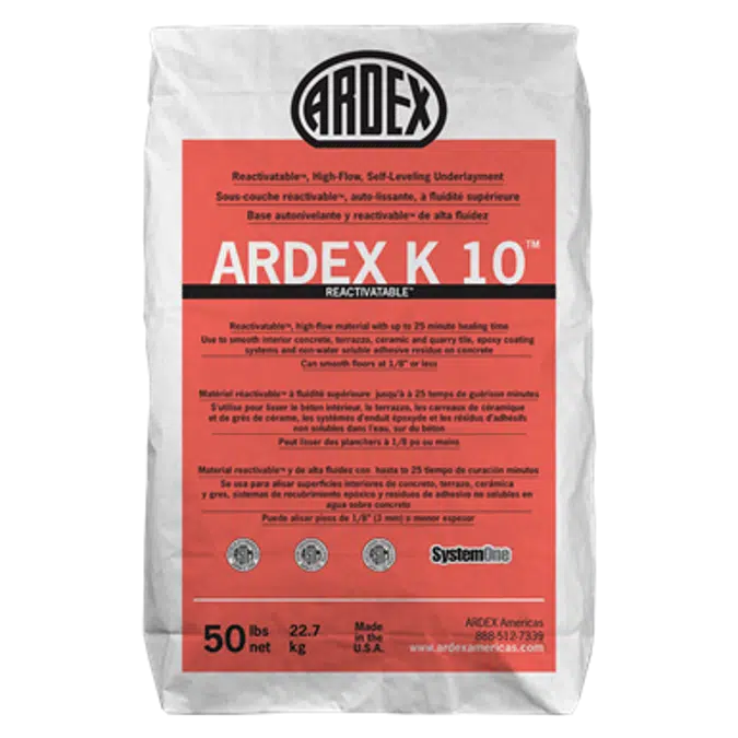 ARDEX K 10 - Reactivatable™, High-Flow, Self-Leveling Underlayment