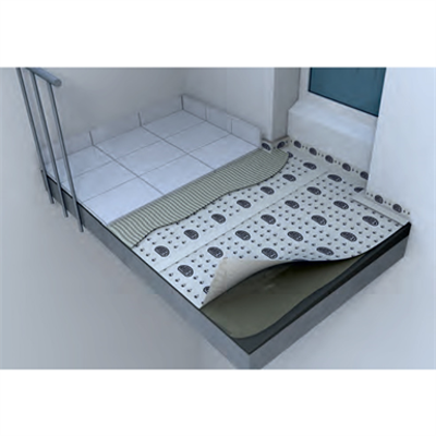 imagem para ARDEX System -   Balcony floor built-up with waterproof sheet membrane