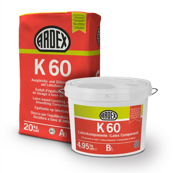 ARDEX K 60™ ARDITEX ​Compuesto de látex para nivelación y alisado de fraguado rápido​​​​​​​​​​​​​​