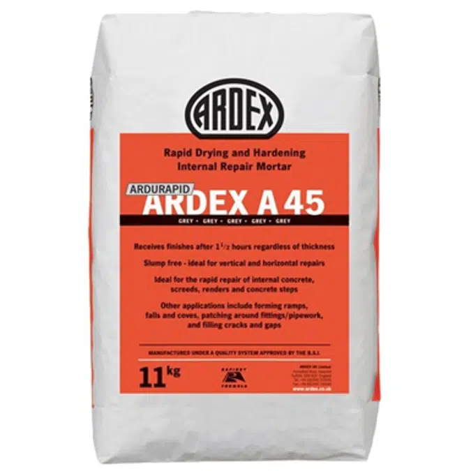 ARDEX ARDURAPID A 45 - Rapid Drying Internal Repair Mortar
