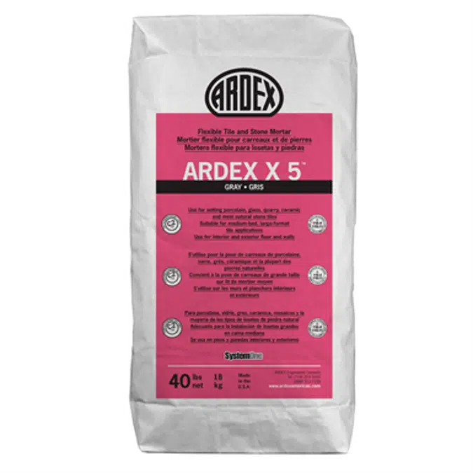 ARDEX X 5™ Mortero de aplicación delgada​​​​​​