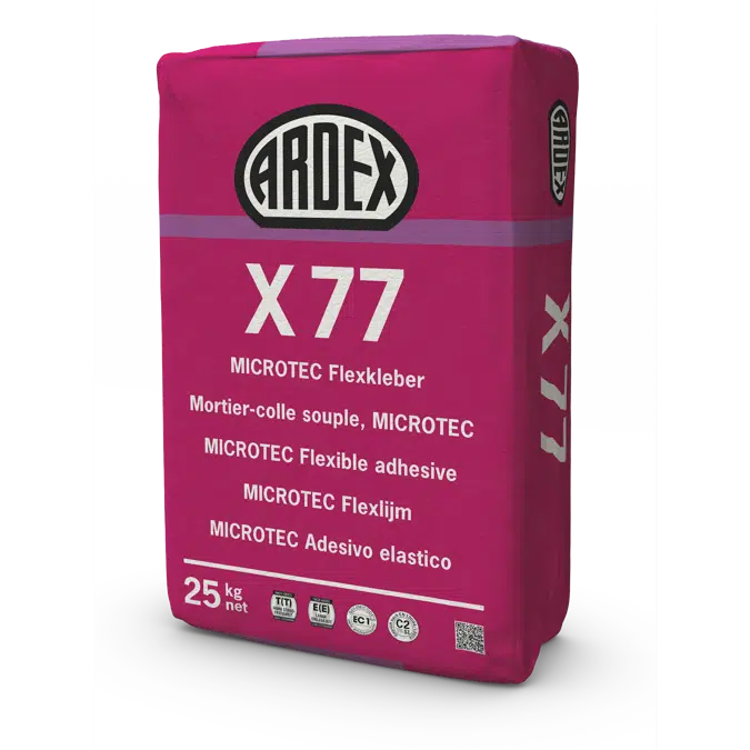 Mortier pour carreaux et pierres renforcé de fibres ARDEX X 77MC MICROTECMD