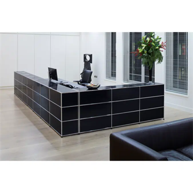 L shaped reception desk, customisable