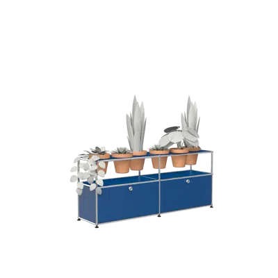 画像 Meeting room credenza with plant pots, customisable – (double plant panel)