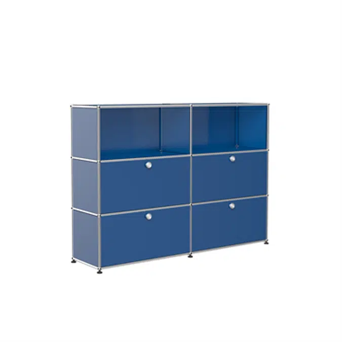 Double storage with open display, customisable
