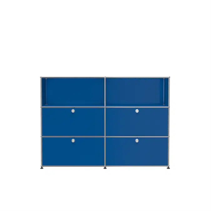 Double storage with open display, customisable